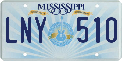MS license plate LNY510