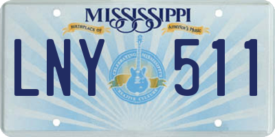 MS license plate LNY511