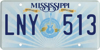 MS license plate LNY513