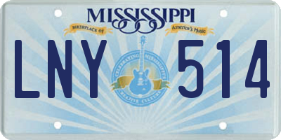 MS license plate LNY514