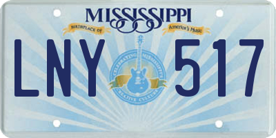 MS license plate LNY517