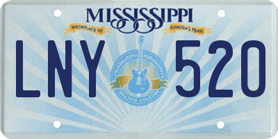 MS license plate LNY520