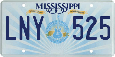 MS license plate LNY525