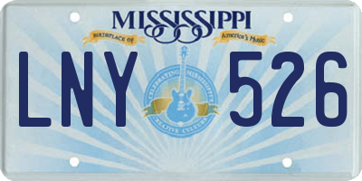 MS license plate LNY526