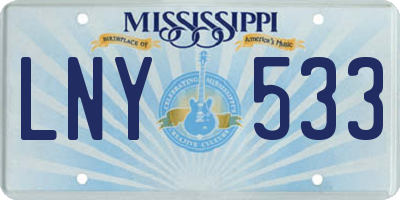 MS license plate LNY533