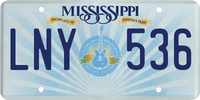 MS license plate LNY536