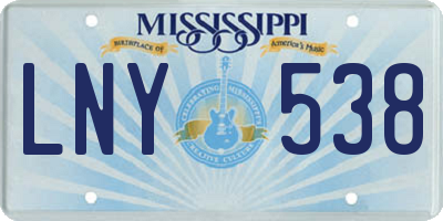 MS license plate LNY538