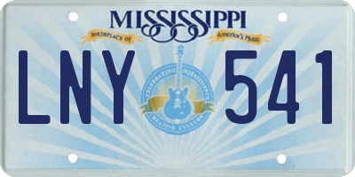 MS license plate LNY541