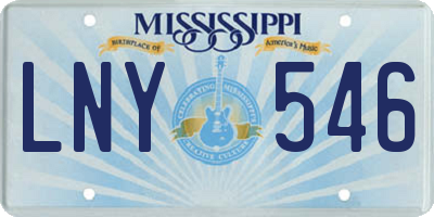 MS license plate LNY546