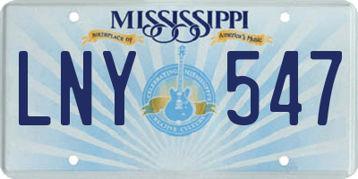 MS license plate LNY547