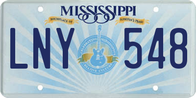 MS license plate LNY548