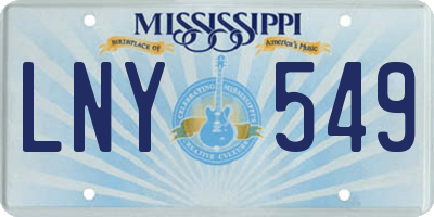 MS license plate LNY549