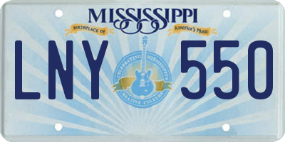 MS license plate LNY550