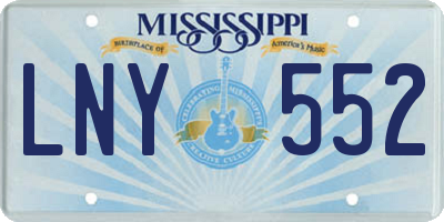 MS license plate LNY552
