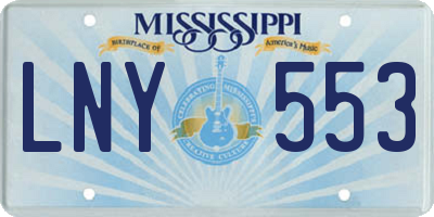 MS license plate LNY553
