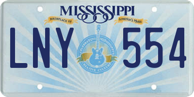 MS license plate LNY554