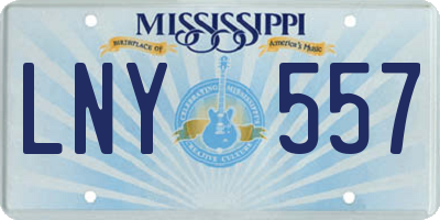 MS license plate LNY557
