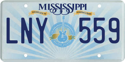 MS license plate LNY559