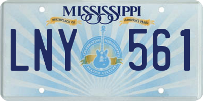 MS license plate LNY561
