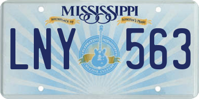 MS license plate LNY563