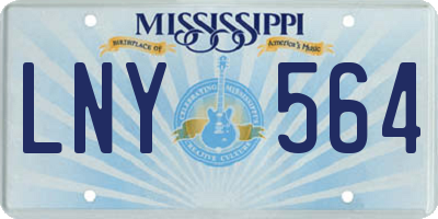 MS license plate LNY564