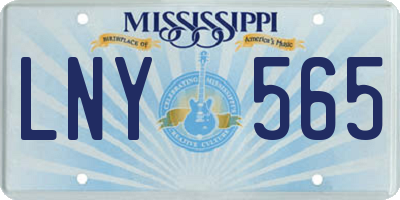 MS license plate LNY565