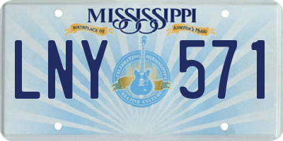 MS license plate LNY571