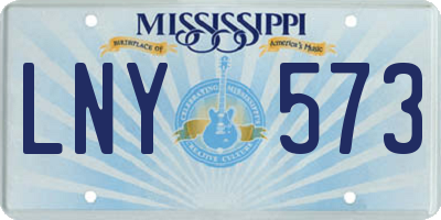 MS license plate LNY573