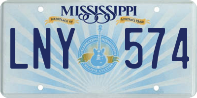 MS license plate LNY574