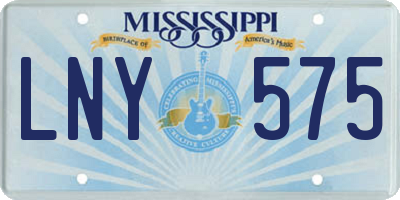 MS license plate LNY575