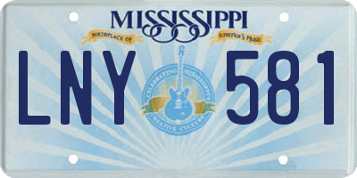 MS license plate LNY581