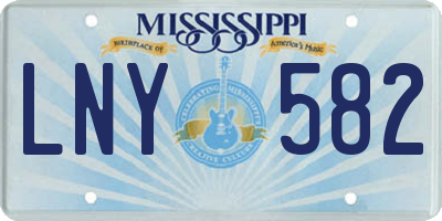 MS license plate LNY582