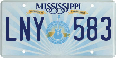 MS license plate LNY583