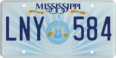 MS license plate LNY584