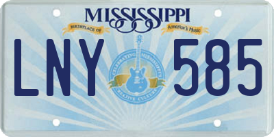 MS license plate LNY585
