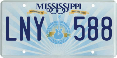 MS license plate LNY588