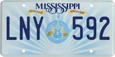 MS license plate LNY592
