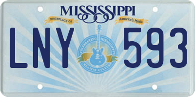 MS license plate LNY593