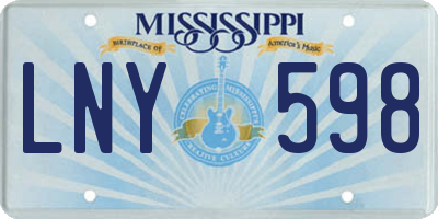 MS license plate LNY598