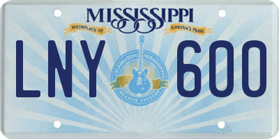 MS license plate LNY600