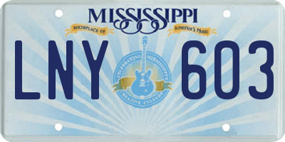 MS license plate LNY603