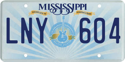 MS license plate LNY604
