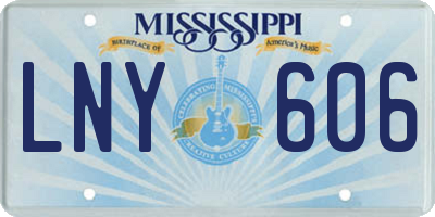 MS license plate LNY606