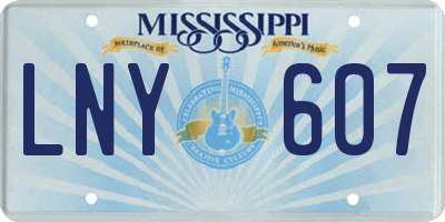 MS license plate LNY607