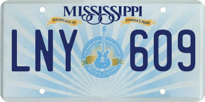 MS license plate LNY609
