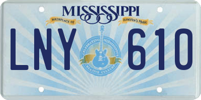 MS license plate LNY610