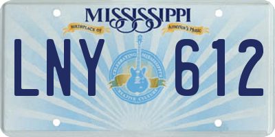MS license plate LNY612