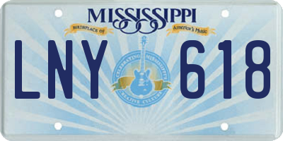 MS license plate LNY618