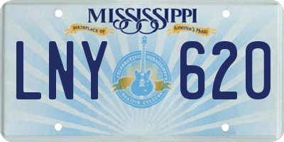 MS license plate LNY620