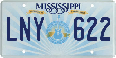 MS license plate LNY622